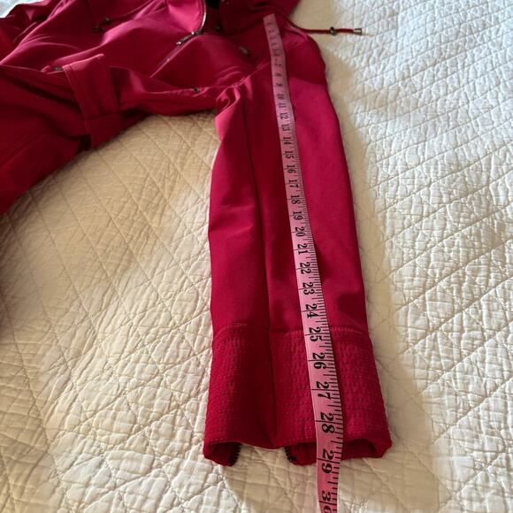 NANETTE LEPORE Double Breasted Short Trench Coat Red SzL Urban Bold Raincoat - Picture 10 of 10